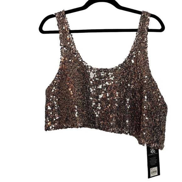 Rock & Republic Clypso Pink Asymmetrical Cropped Seqin Top NWT Sz. XL - Picture 8 of 8